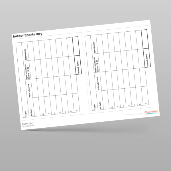 An image of the Indoor Sports Day Resource