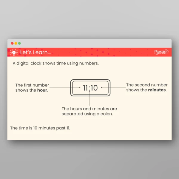 An image of the Read Time on a Digital Clock Teaching PPT Resource