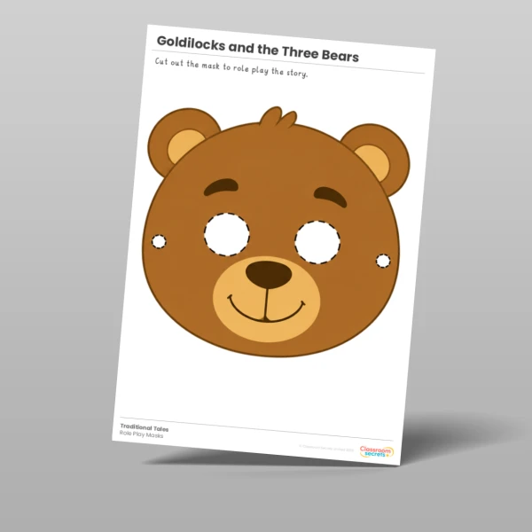 An image of the Goldilocks and the Three Bears Role Play Mask Resource