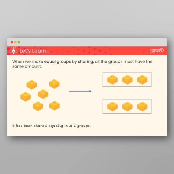 An image of the Make Equal Groups - Sharing Teaching PPT Resource