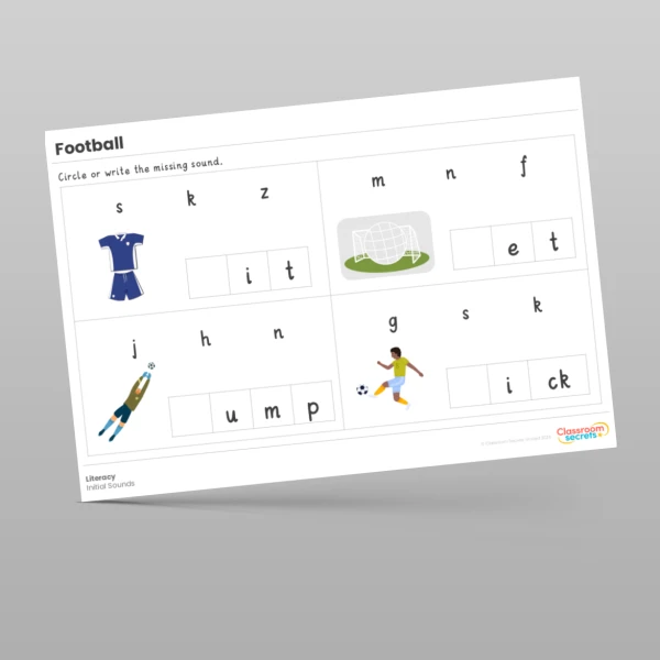 An image of the Football Literacy Activities Resource