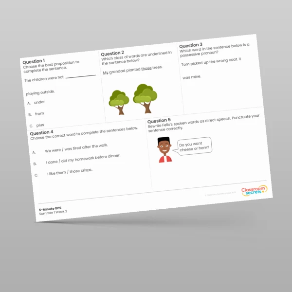 An image of the 5-Minute GPS Summer 1 Week 2 Resource