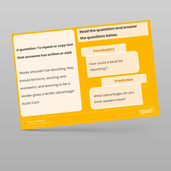 An image of the Spring 2 Week 3 Wake Up and Work Resource