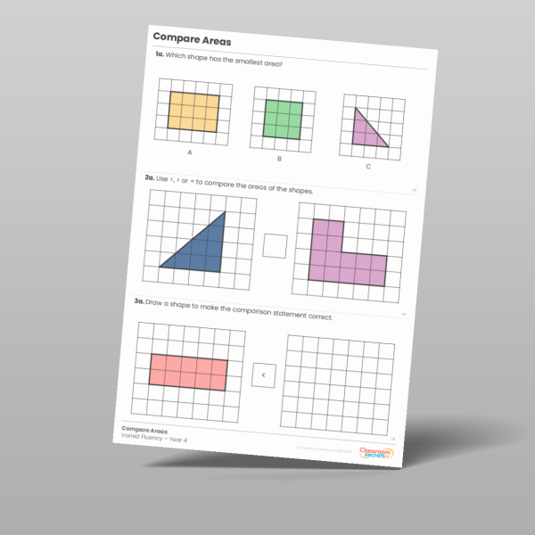 Year 4 Compare Areas Varied Fluency 2 Resource | Classroom Secrets