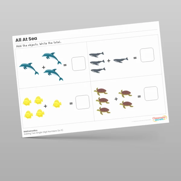 An image of the Amazing World - All At Sea Maths Activities Resource
