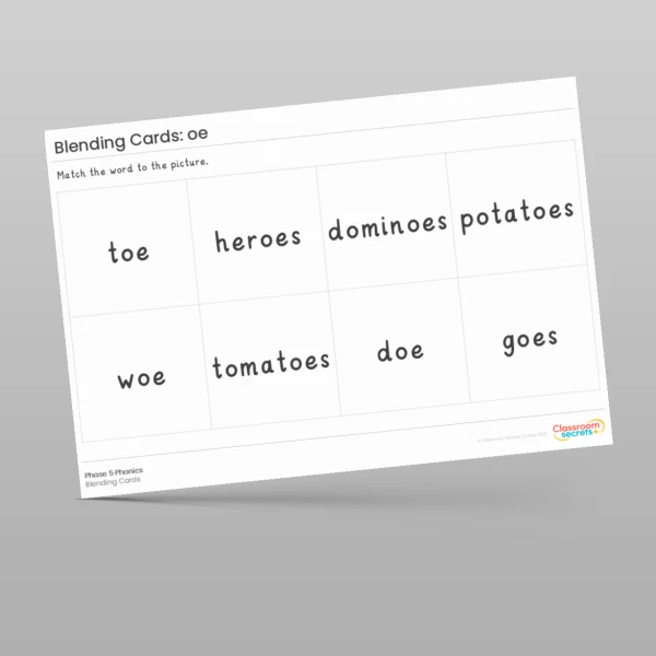 An image of the Blending Cards: oe Resource