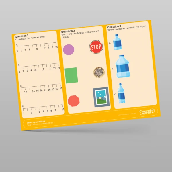 An image of the Autumn 2 Week 1 Wake Up and Work Resource