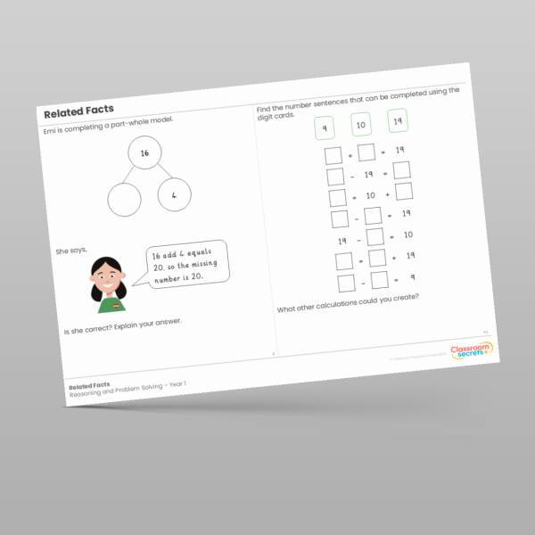 Year 1 Related Facts Reasoning And Problem Solving 2 Resource ...