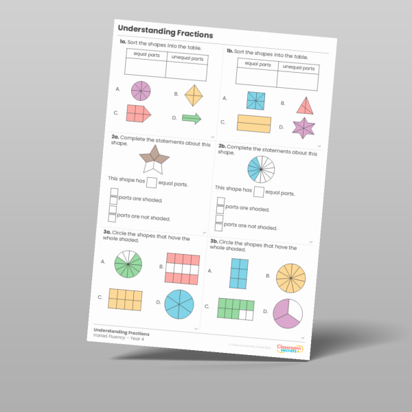Free Understanding Fractions Varied Fluency Resource | Classroom Secrets