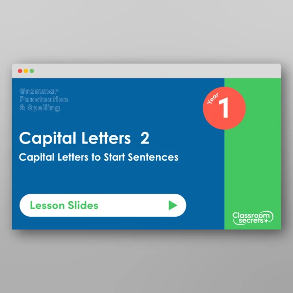 An image of the Capital Letters to Start Sentences Lesson Slides Resource