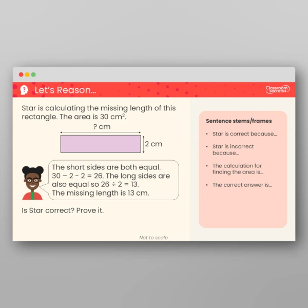 An image of the Area of Rectangles Teaching PPT Resource