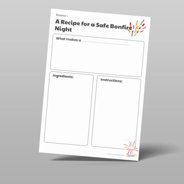 An image of the A Recipe for a Perfect and Safe Bonfire Night Resource