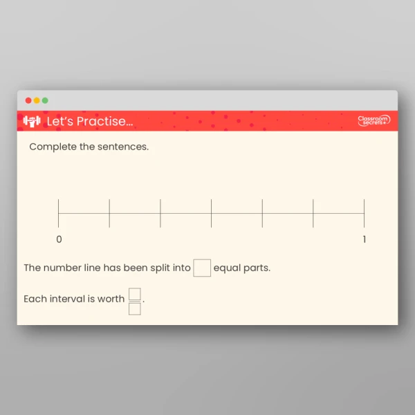 An image of the Fractions on a Number Line Teaching PPT Resource