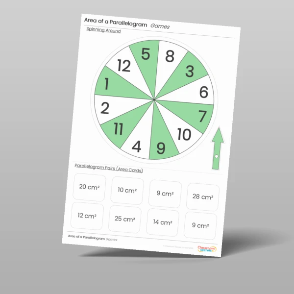 An image of the Area of a Parallelogram Tutor Game Resource