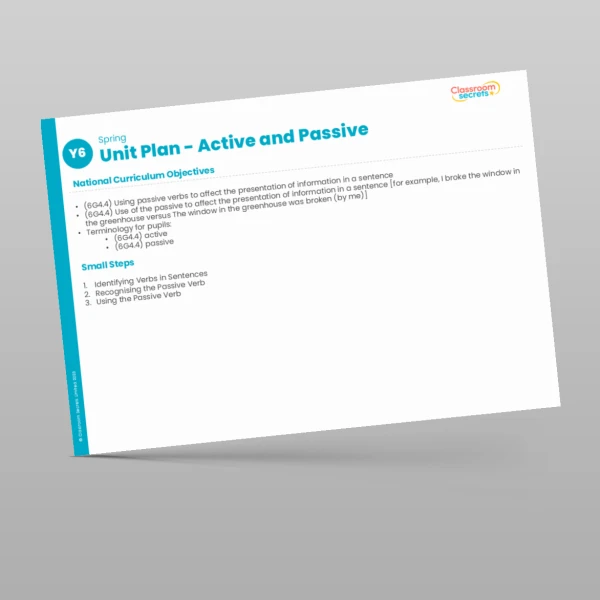 An image of the Active and Passive Unit Plan Resource