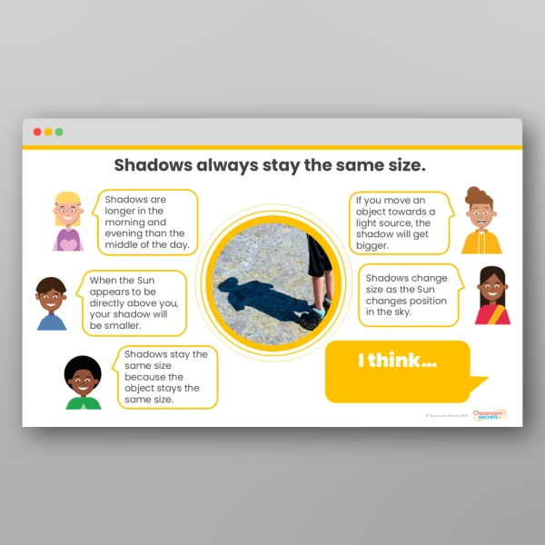 An image of the Light and Shadows Concept Cartoons Resource