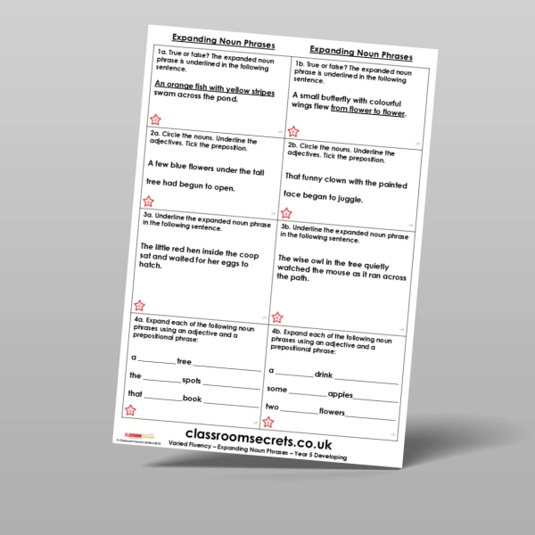 An image of the Expanding Noun Phrases Varied Fluency Resource