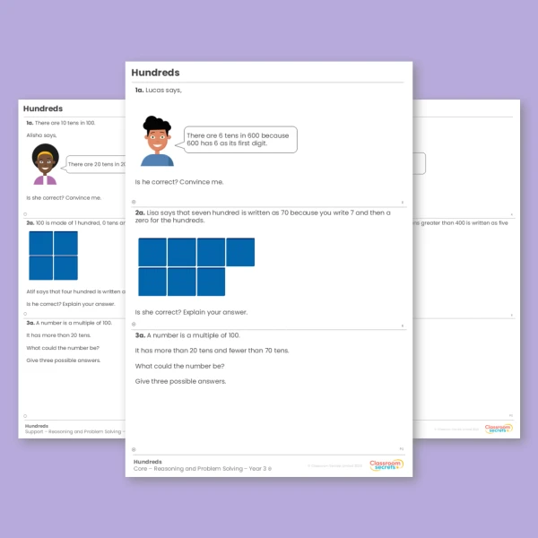 An image of the Hundreds Reasoning and Problem Solving Resource