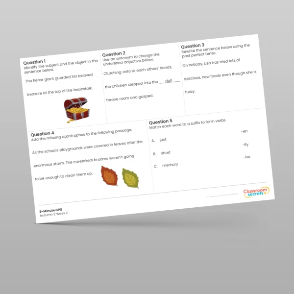An image of the 5-Minute GPS Autumn 2 Week 2 Resource
