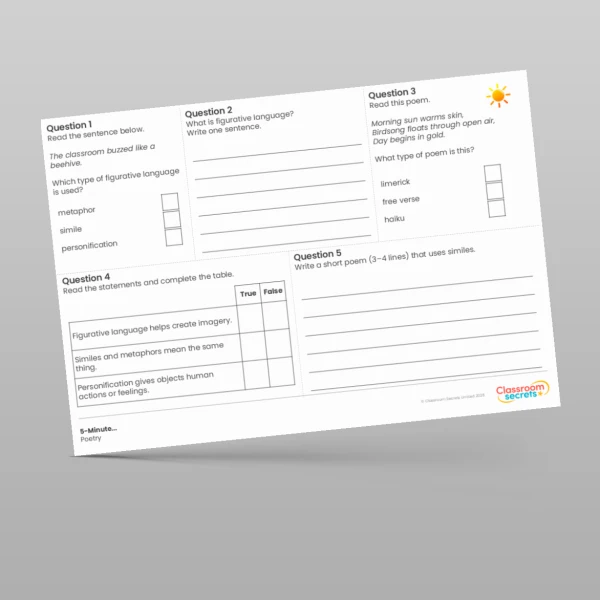 An image of the 5-Minute Poetry Resource