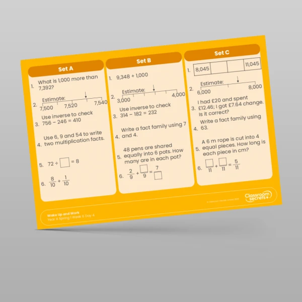 An image of the Spring 1 Week 6 Wake Up and Work Resource