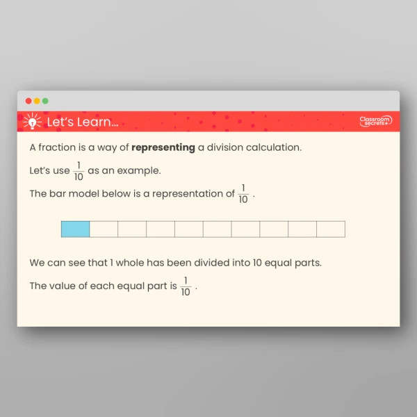 An image of the Fractions as Division Teaching PPT Resource