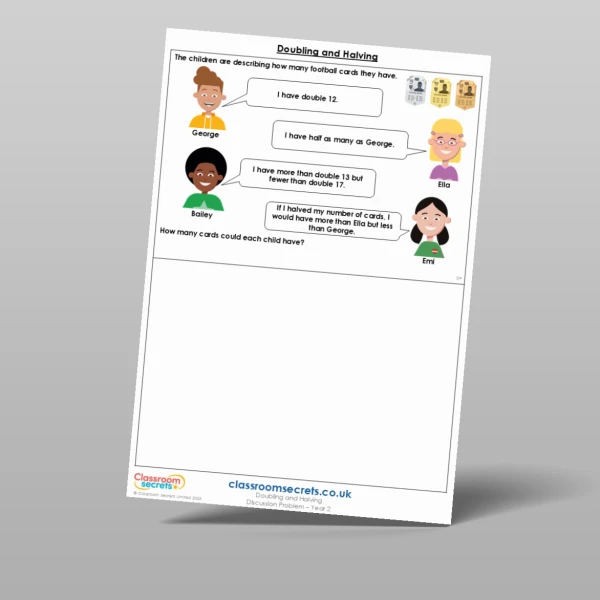 An image of the Doubing and Halving Discussion Problem Resource