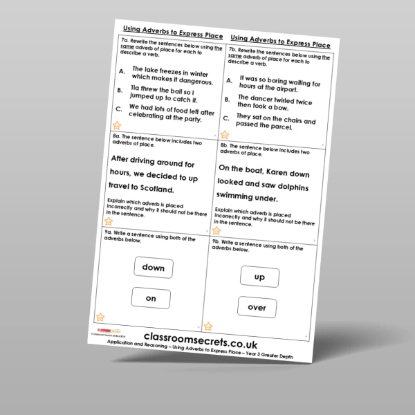An image of the Using Adverbs to Express Place Application and Reasoning Resource