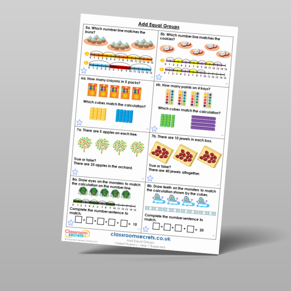 Year 1 Add Equal Groups Varied Fluency Resource | Classroom Secrets