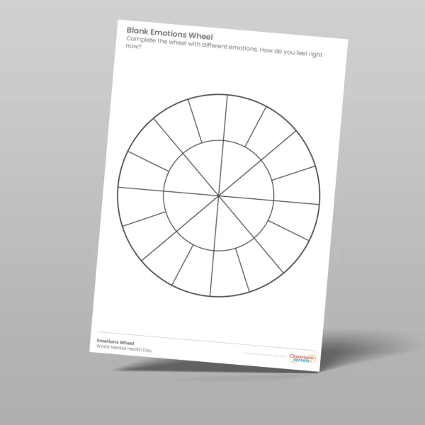 An image of the Blank Emotions Wheel Resource