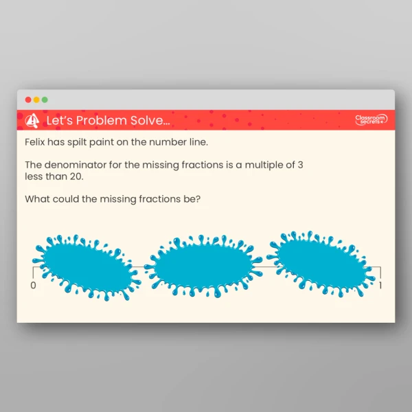 An image of the Count in Fractions on a Number Line Teaching PPT Resource