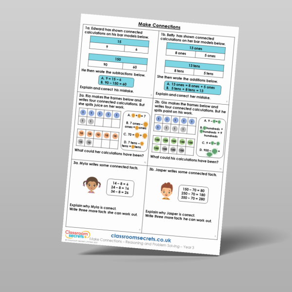 Year 3 Make Connections Reasoning And Problem Solving Resource ...