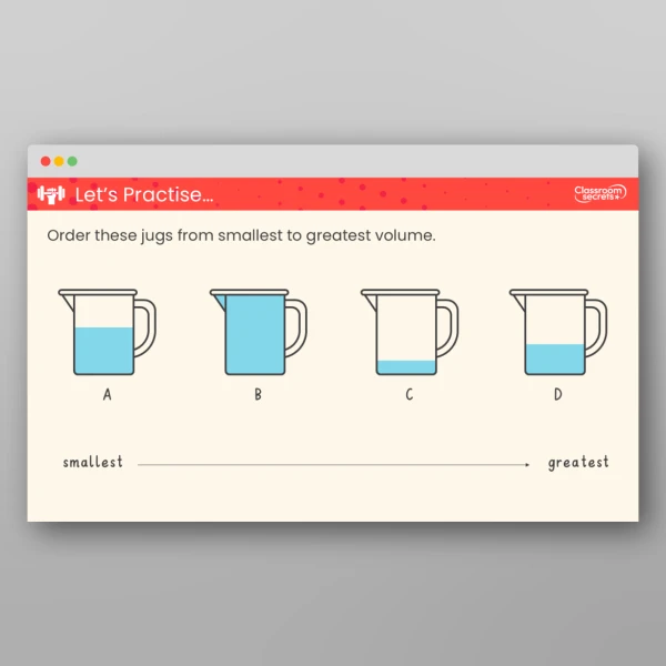 An image of the Compare Volume Teaching PPT Resource