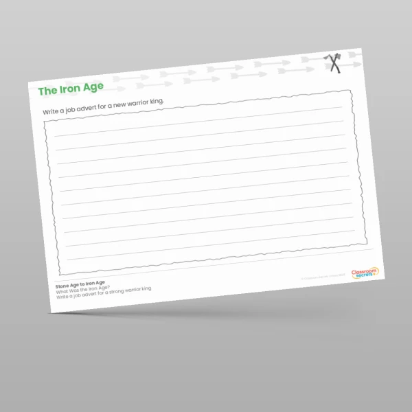 An image of the Stone Age to Iron Age What Was the Iron Age? Worksheet Resource