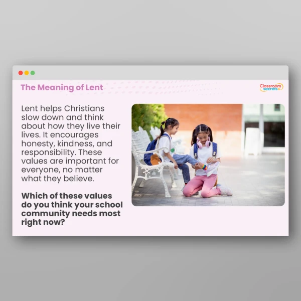 An image of the Lent Whole School Assembly Resource