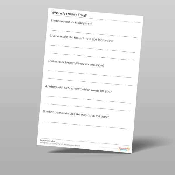 An image of the Where is Freddy Frog? Pink Guided Reading Pack Resource
