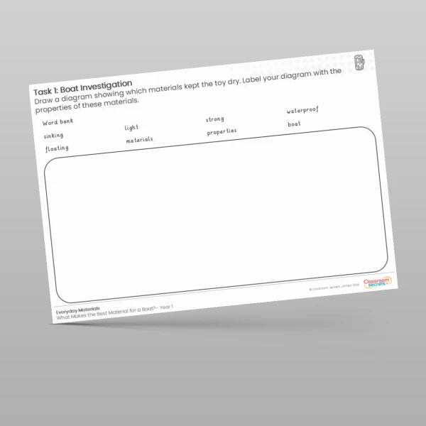 An image of the Lesson 4: Boat Investigation Worksheet Resource