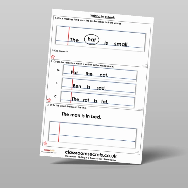 An image of the Free Writing in a Book Homework Resource