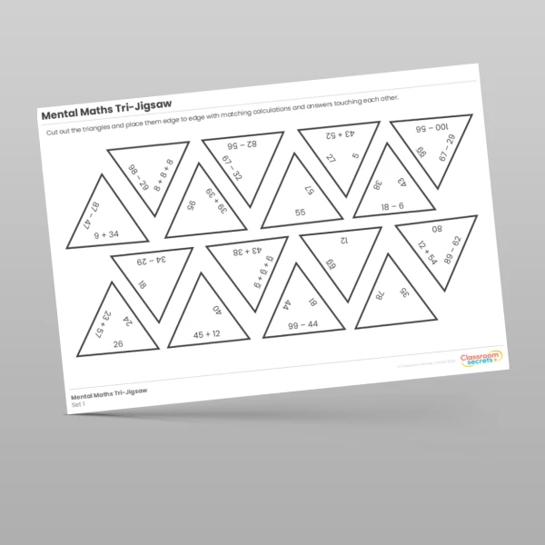 An image of the Mental Maths Tri-Jigsaw Resource