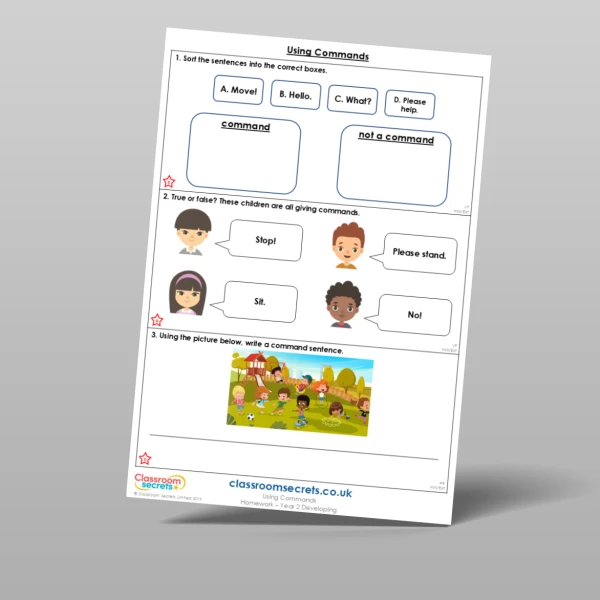 An image of the Using Commands Homework Resource