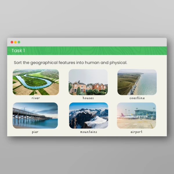 An image of the What are the Differences Between Human and Physical Features? Geography PPT Resource