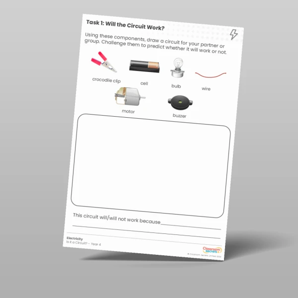 An image of the Will the Circuit Work? Worksheet Resource