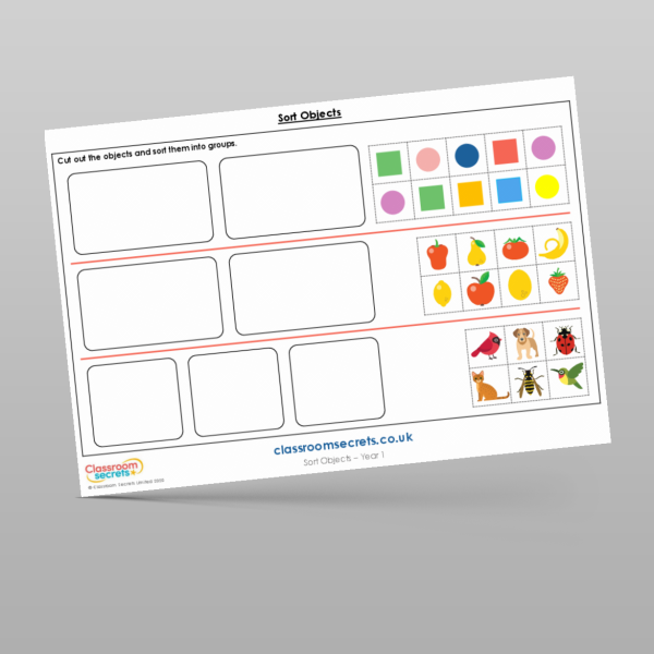 Year 1 Sort Objects Main Activity Resource | Classroom Secrets