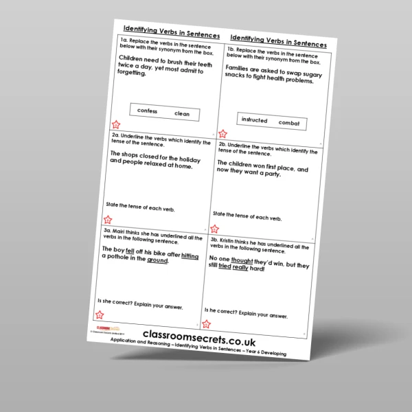 An image of the Free Identifying Verbs in Sentences Application and Reasoning Resource