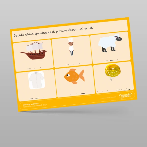 An image of the Summer 1 Week 5 Wake Up and Work Resource