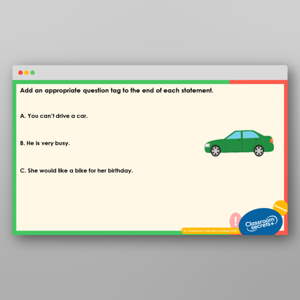 Year 6 Question Tags In Informal Speech Writing Teaching Ppt Resource ...