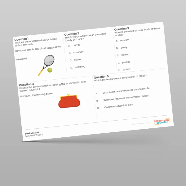 An image of the 5-Minute GPS Summer 1 Week 2 Resource