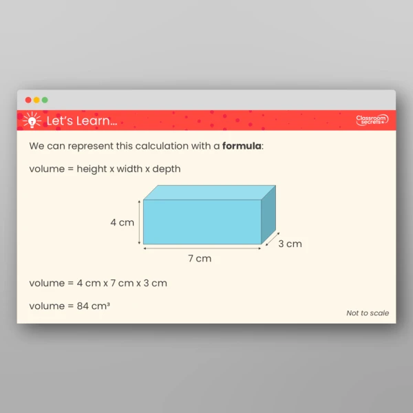 An image of the Volume of a Cuboid Teaching PPT Resource