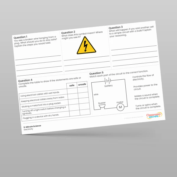An image of the Electricity 5-Minute Science Resource