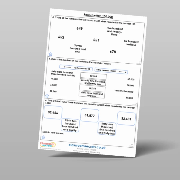 An image of the Round within 100,000 Homework Resource